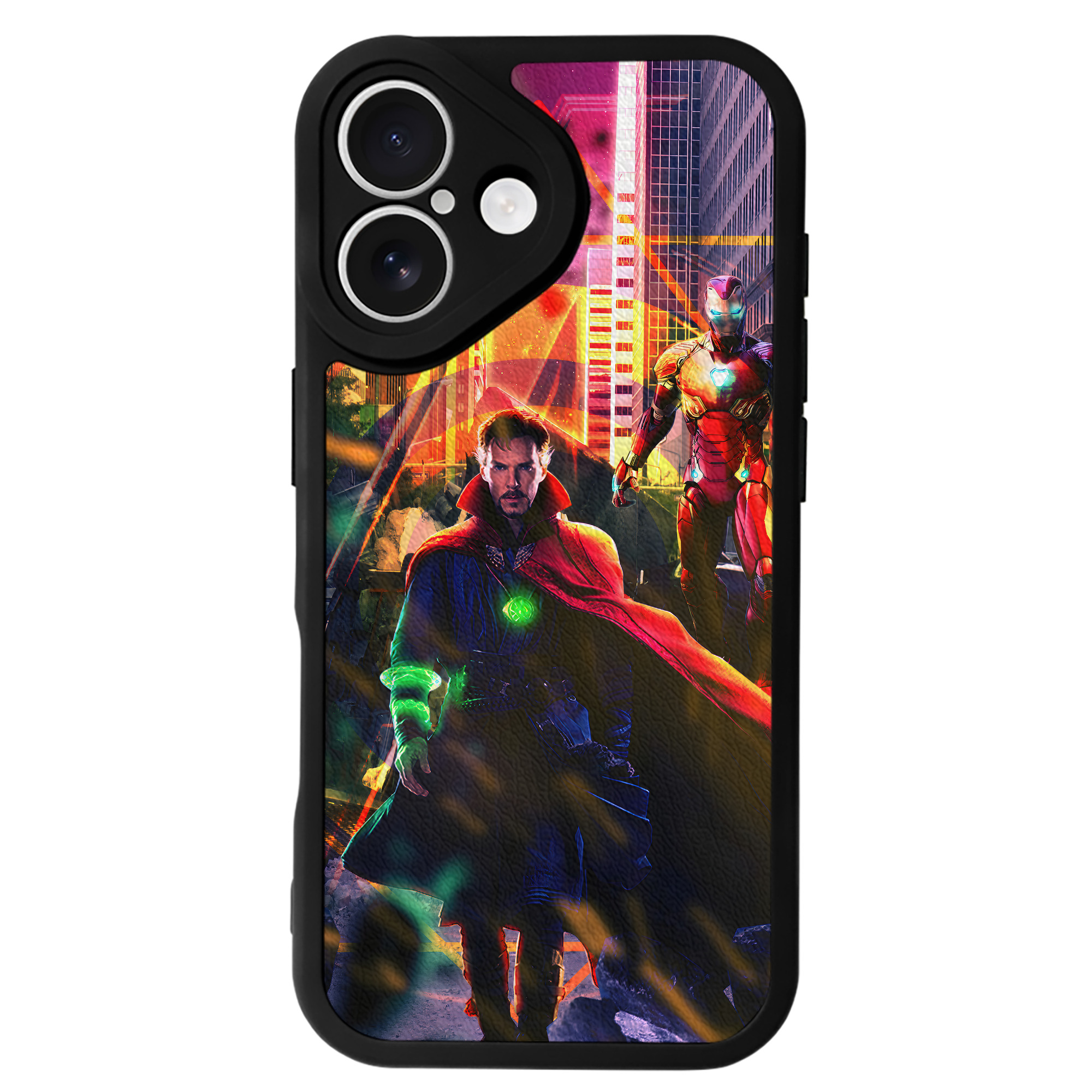 （画像用） アベンジャーズ The Avengers 【iPhone 16シリーズ対応】シリコンスマホケース（レザー調） 材質：シリコン